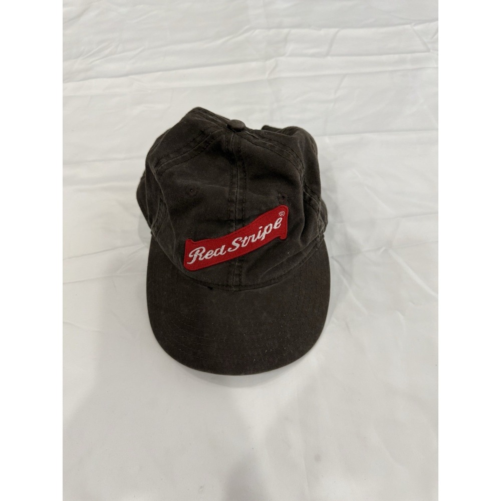 Red Stripe Lager Beer Brewed In Jamaica Vintage Adjustable Brown Fit Hat Cap